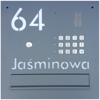 Skrzynka Verona z napisem, domofonem i szyfratorem B880